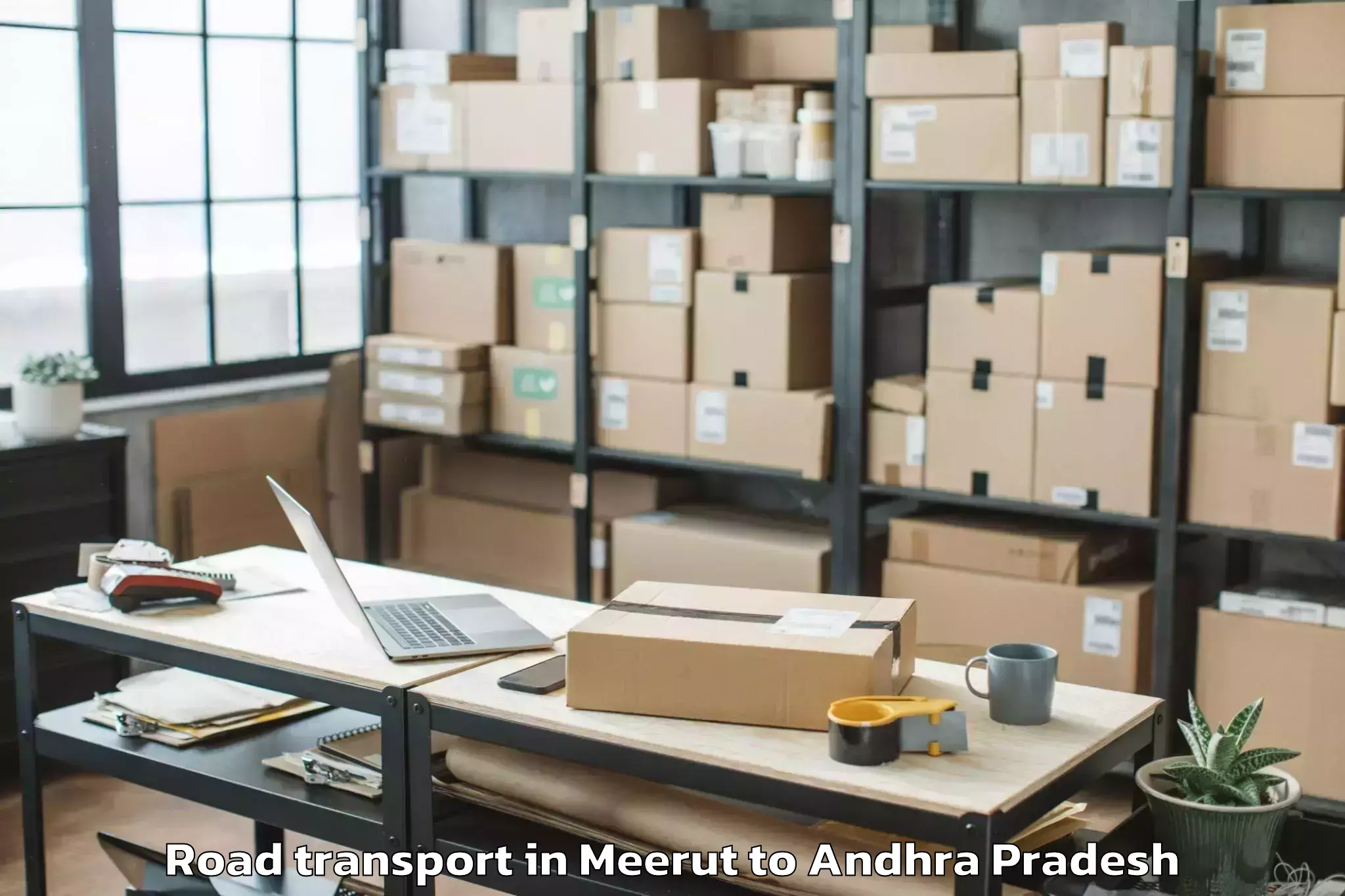 Professional Meerut to Nidamanur Road Transport